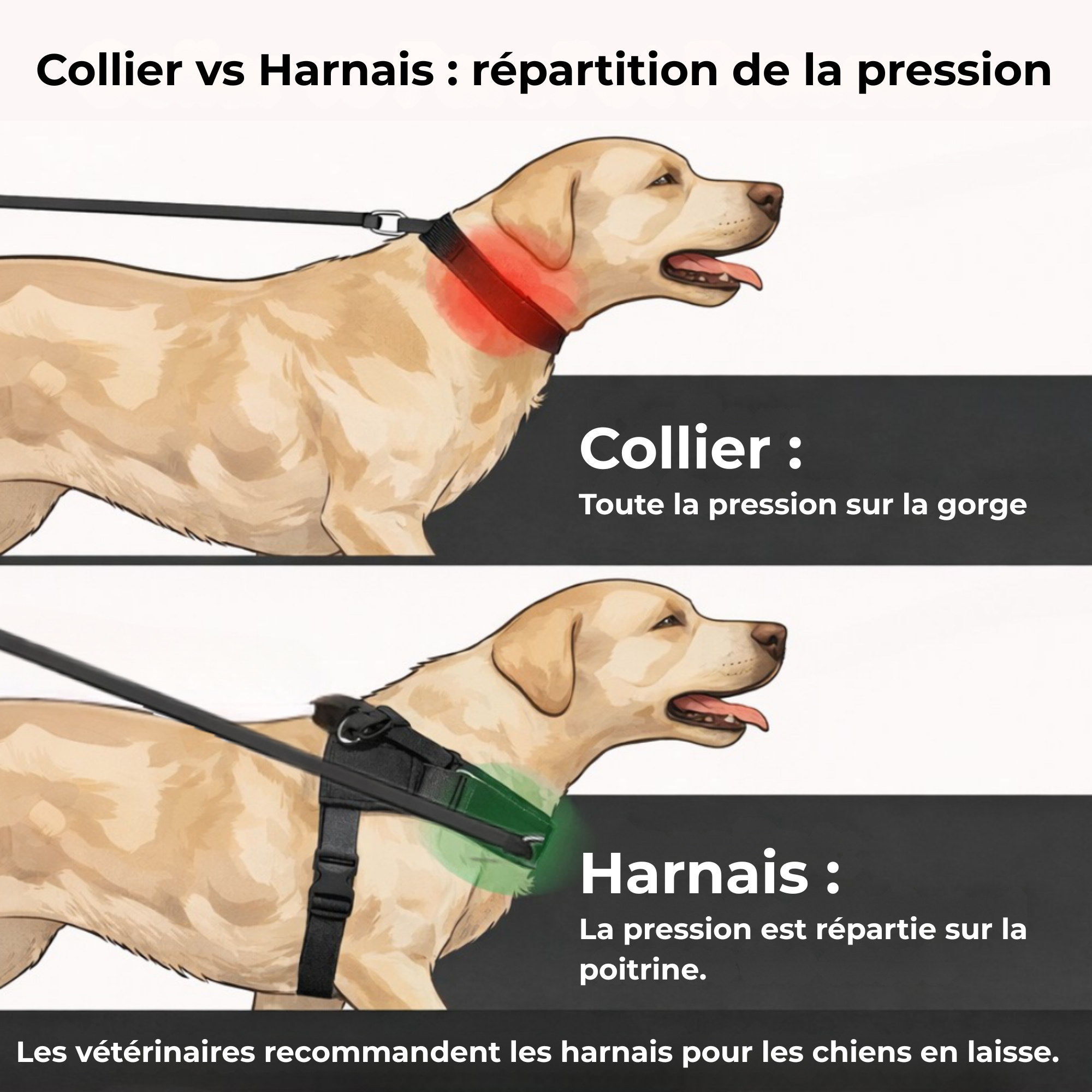 Harnais confort & laisse anti-chocs